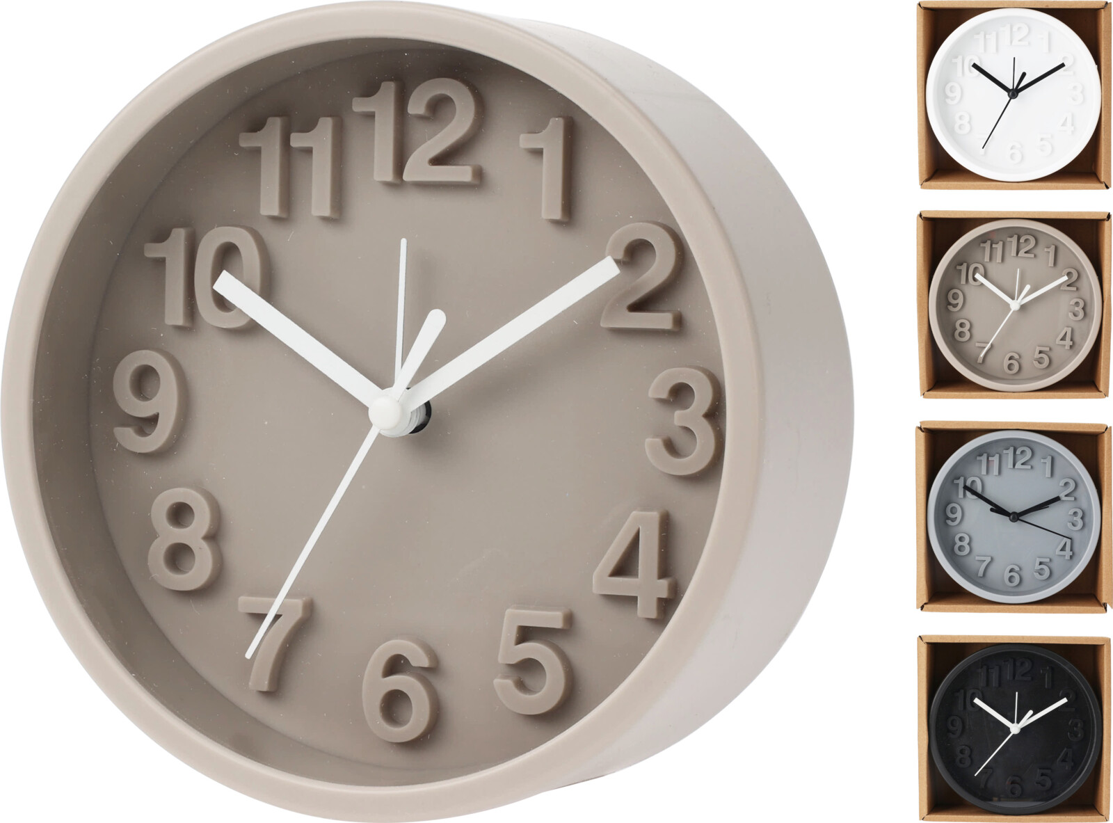 ALARM CLOCK 13X5CM 3D 4ASS CLR