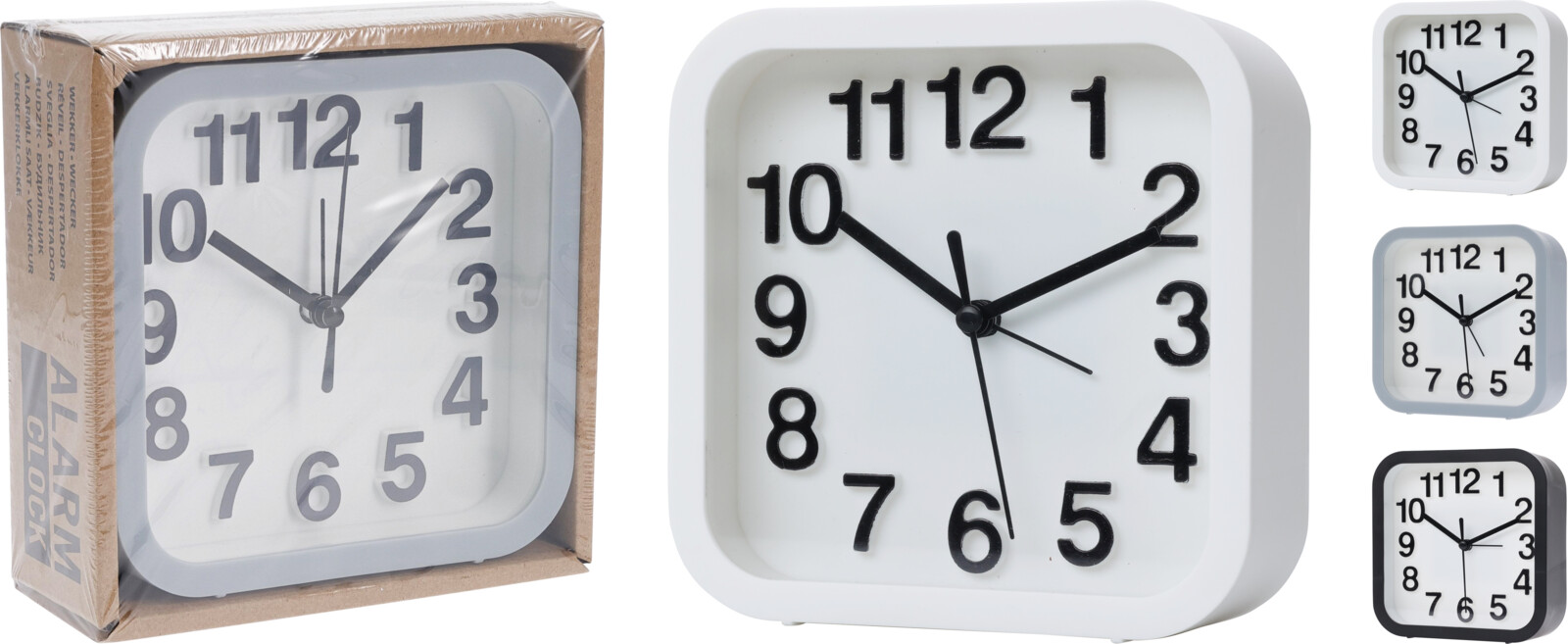 ALARM CLOCK SQUARE 13X5X13CM