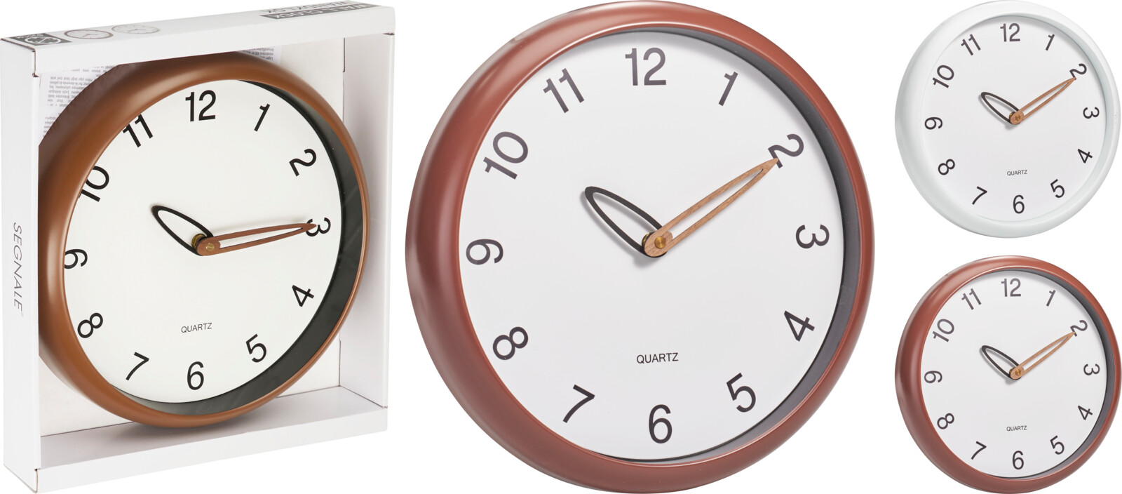 WALL CLOCK 300X300X44MM 2 ASS