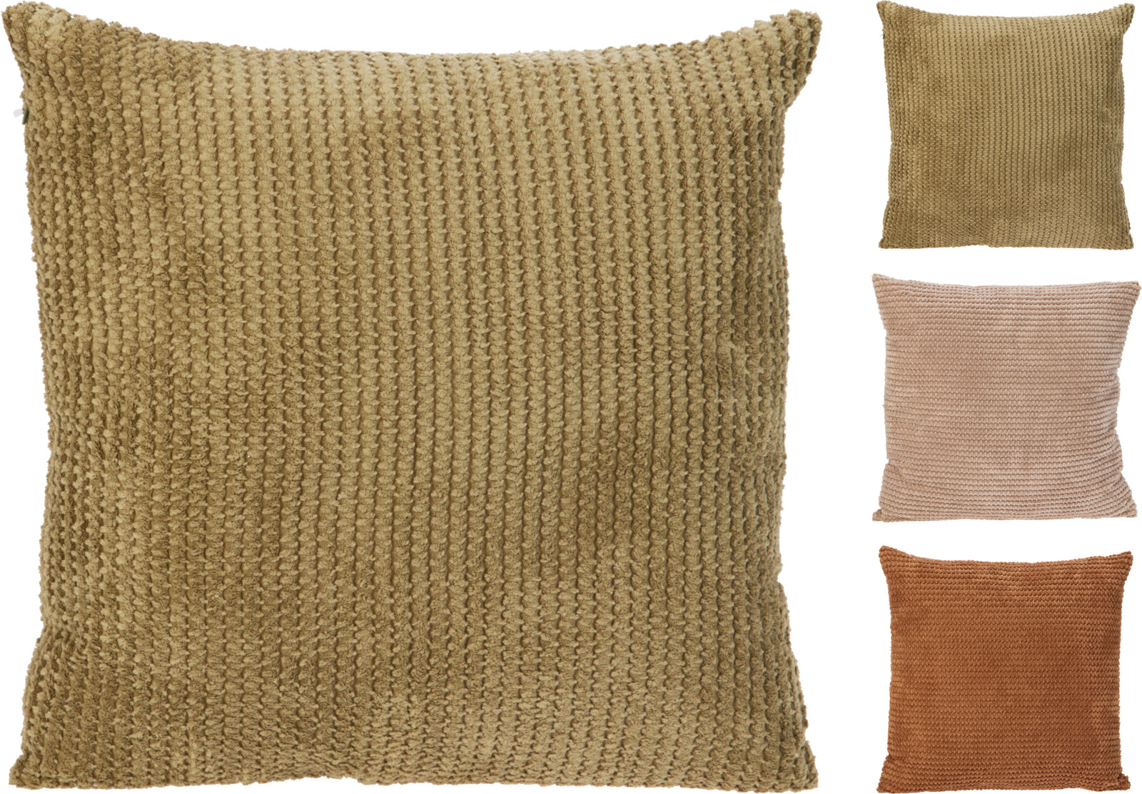 CUSHION 45X45CM RIB 3ASS KL