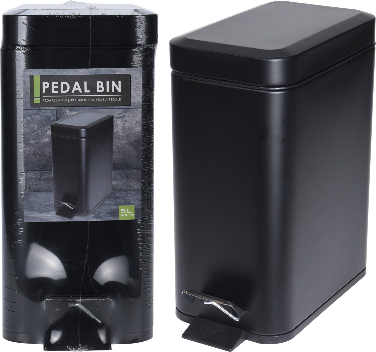 PEDAL BIN 5L METAL BLACK CLR