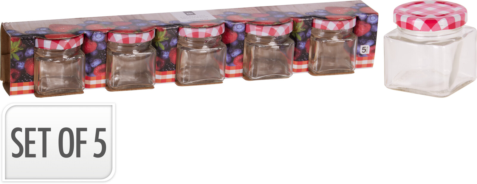 STORAGE JAR SET GLASS 5PCS