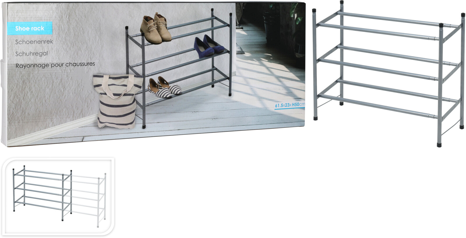 SHOE RACK 3 LAYER STAINLESS ST