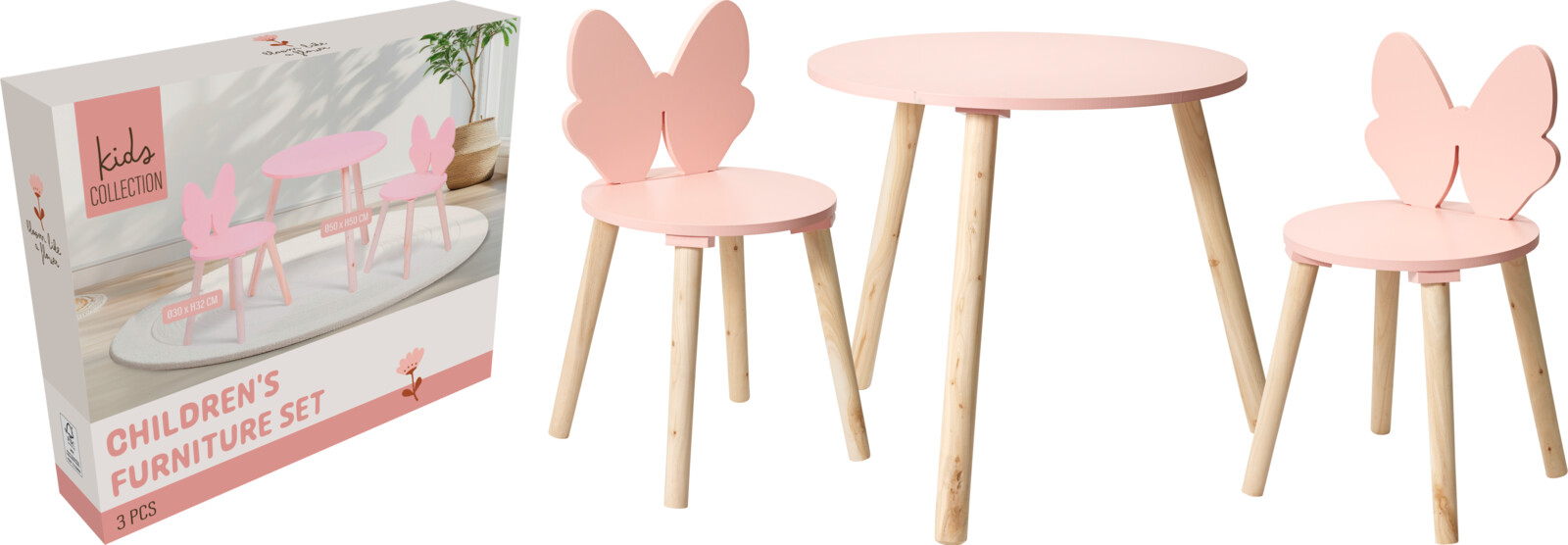 TABLE AND CHAIR CHILD SET PINK
