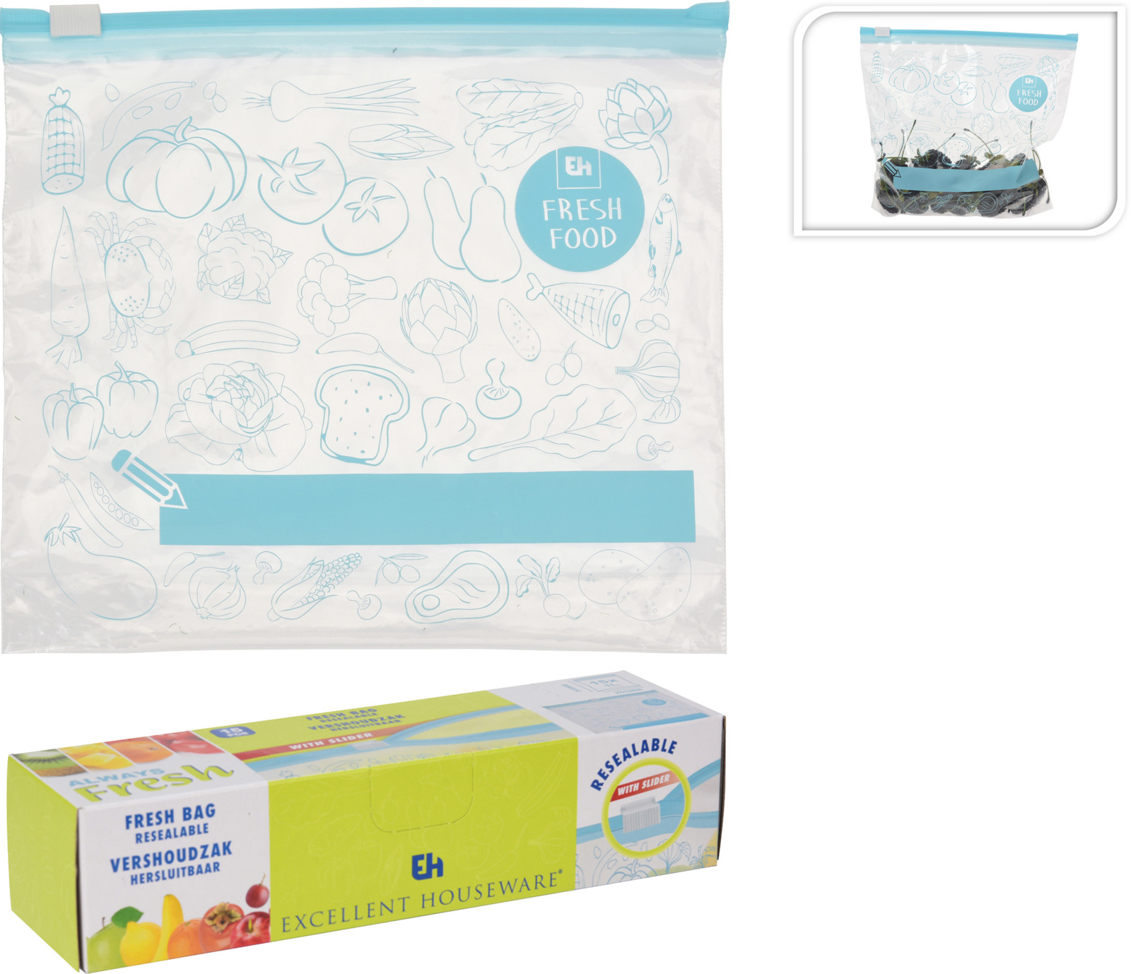ZIPLOCK BAG 1LTR SET 15PCS