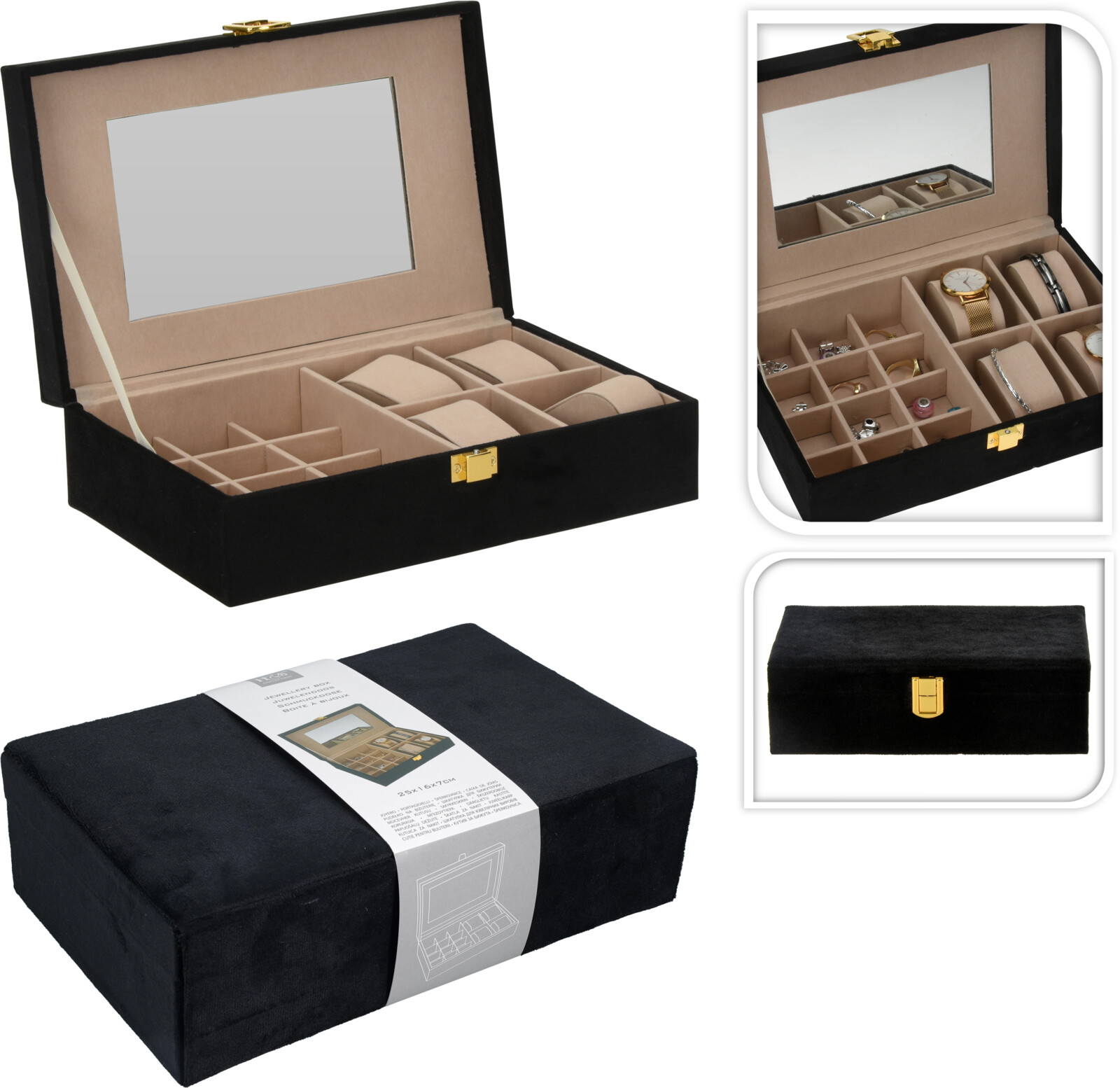 JEWELRY BOX 250X160X70MM BLACK