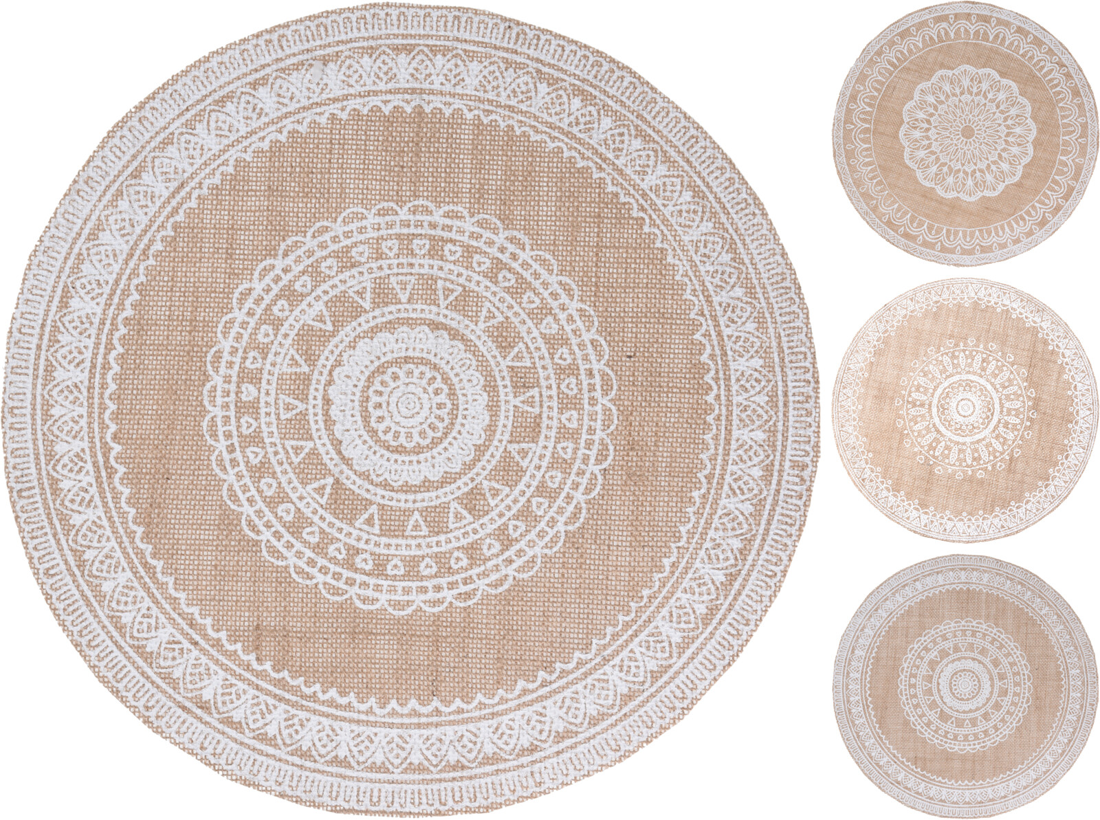 PLACEMAT JUTE 38CM 4ASS DESIGN