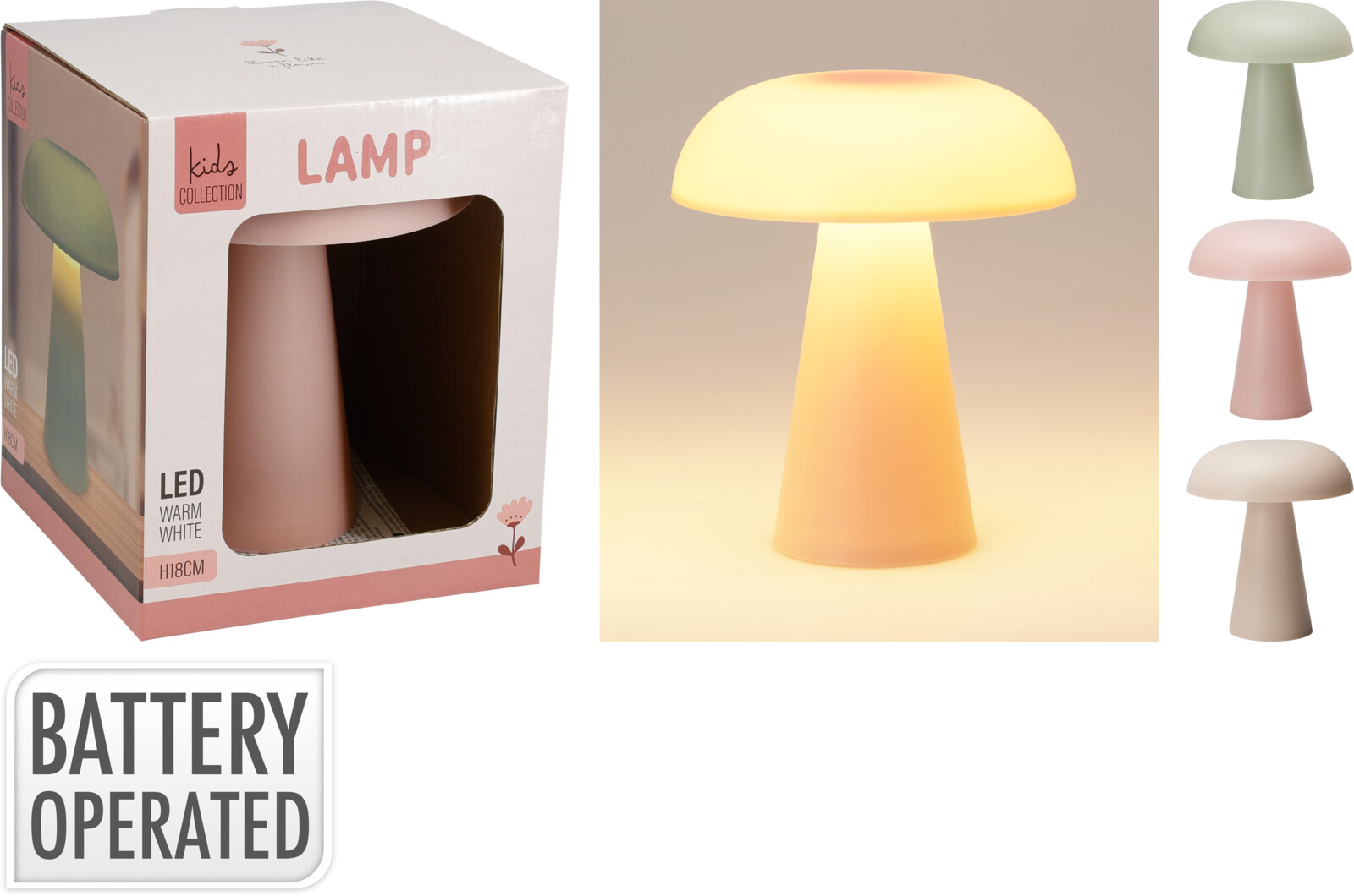 LAMP LED, 15X18 CM, MUSHROOM