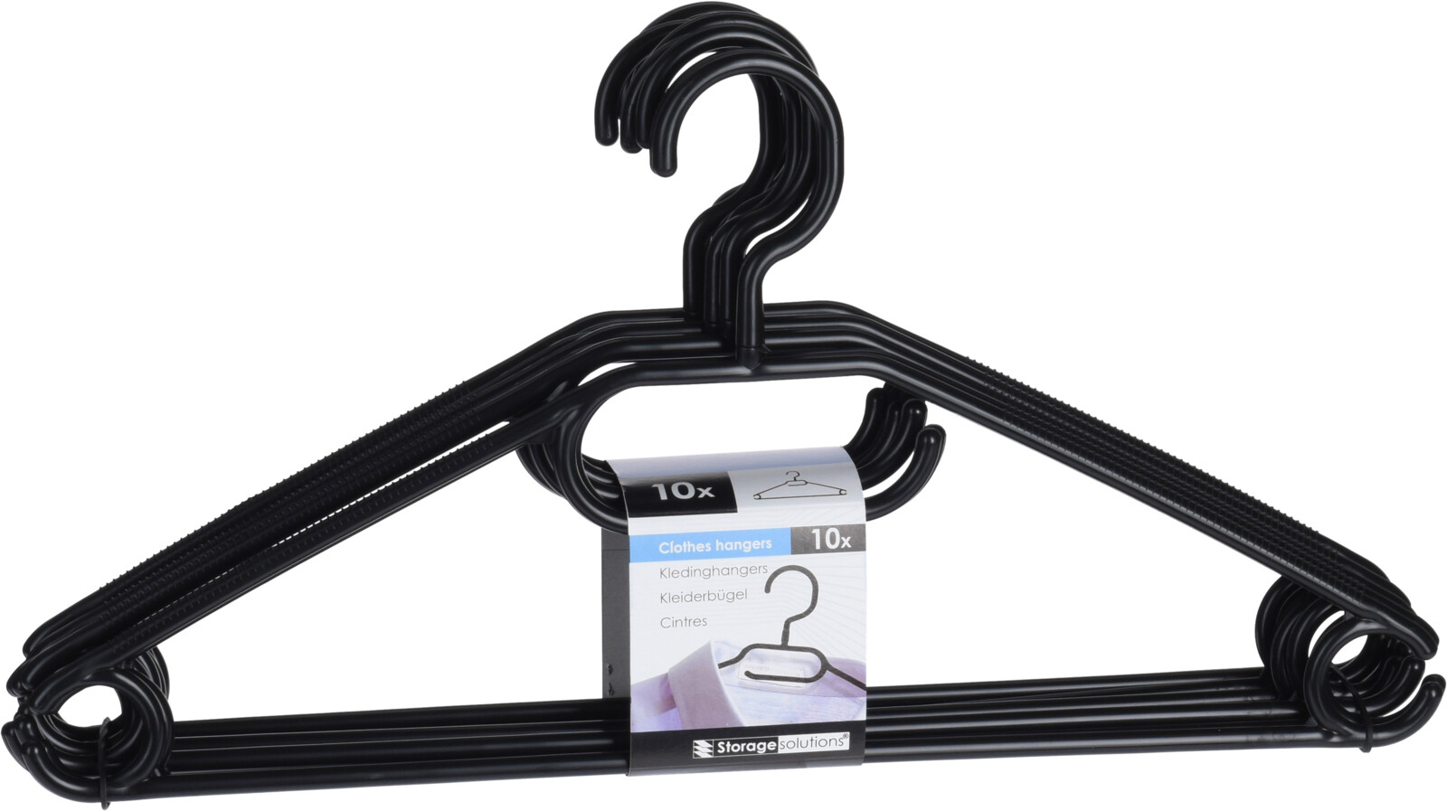 CLOTHES HANGER SET 10STS BLACK