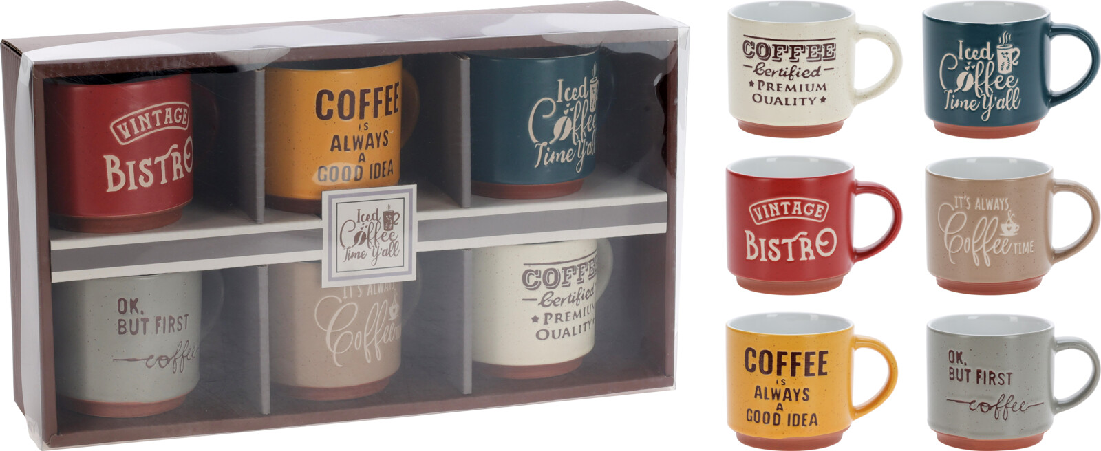 MUG STONEWARE SET OF 6PCS