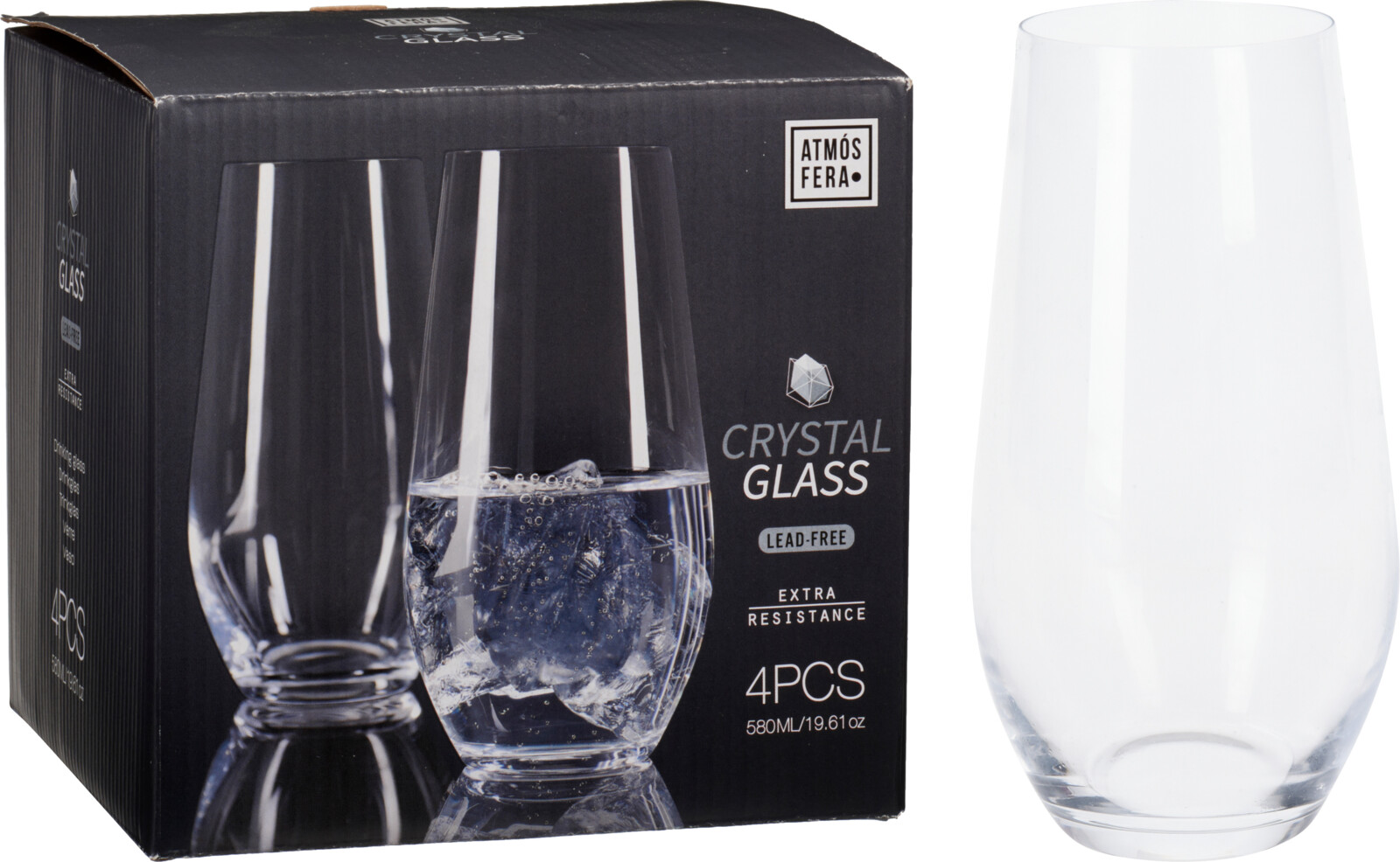 Water Glass Tumblers – 4 Piece Set (20 oz)