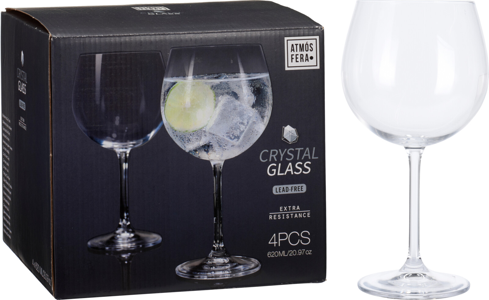 Gin Tonic Glass Set of 4 Pieces – 620 ml 