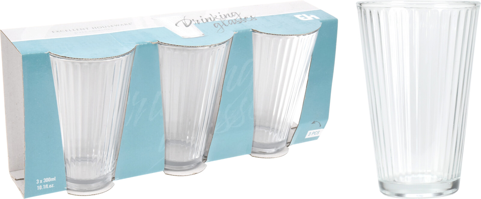 DRINKING GLASS SET OF 3PCS
