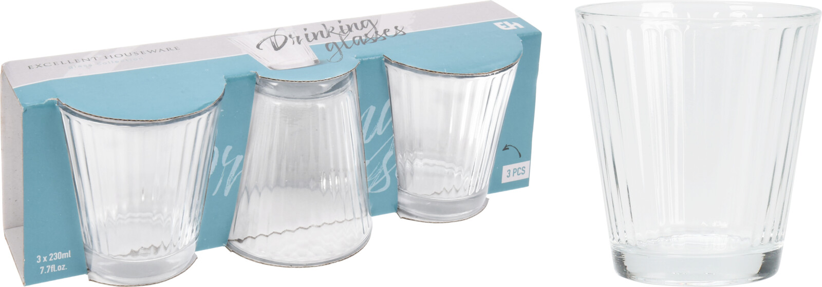 DRINKING GLASS SET OF 3PCS