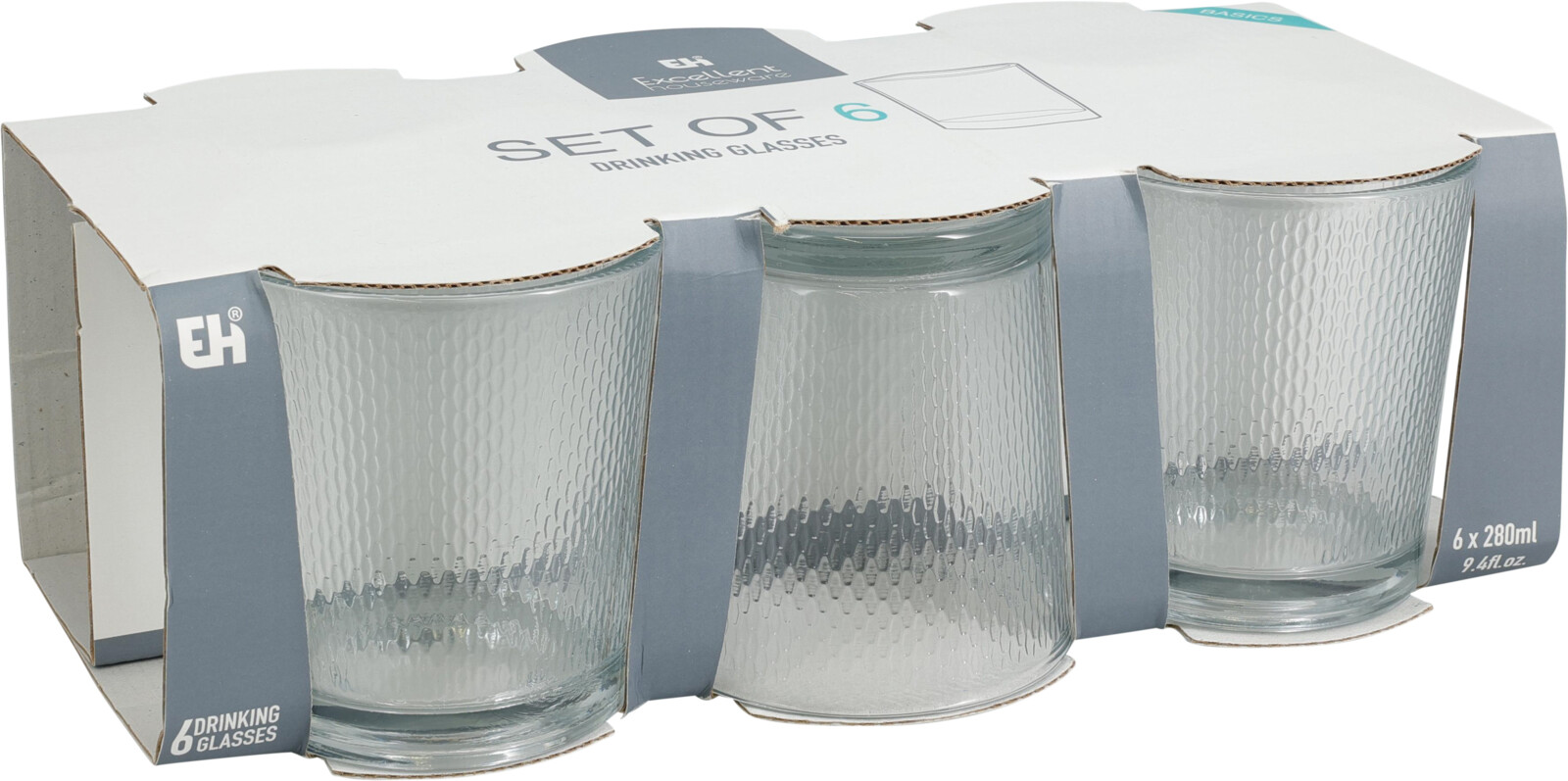 DRINKING GLASS 280ML SET 6 PC SE