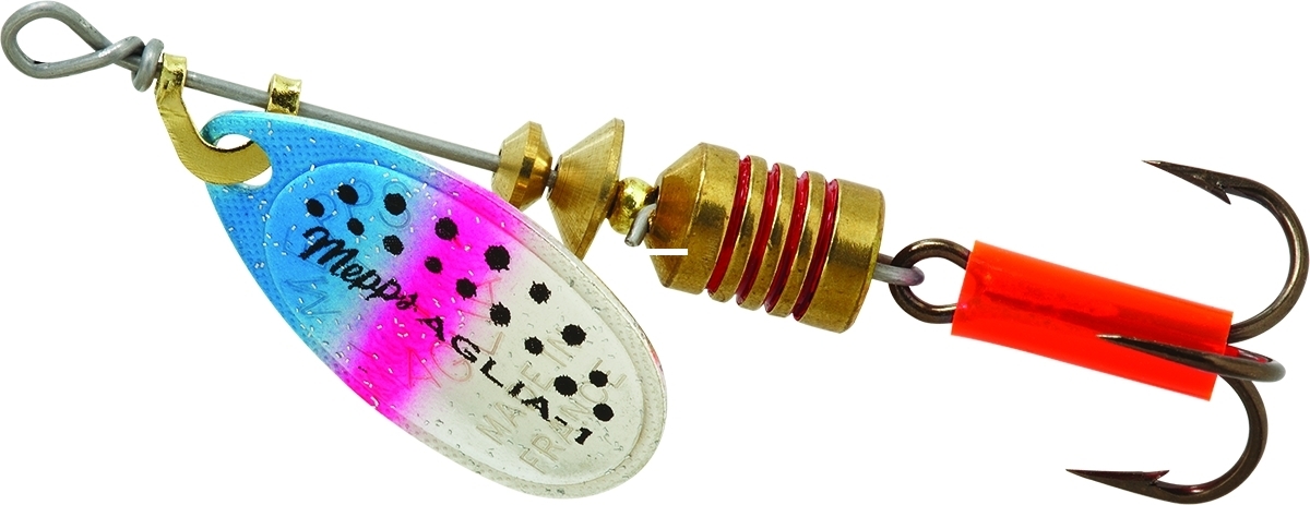 Mepps Aglia Plain Treble Inline Spinner Lure, 1/8-oz. Rainbow Trout  Multi-Colored