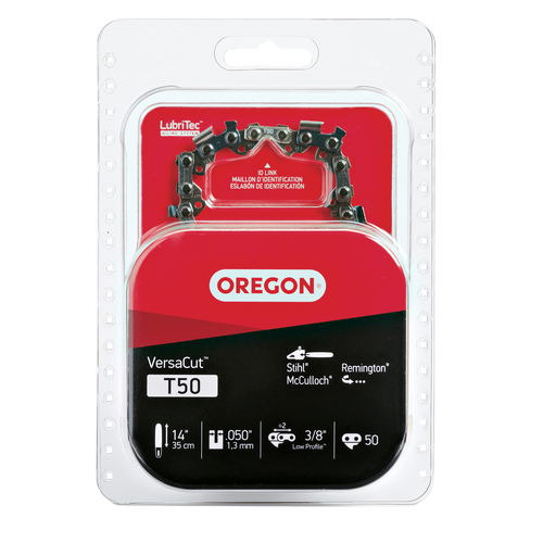 OREGON T50 VERSACUT SAW CHAIN FOR 14 IN. BAR - 50 DRIVE LINKS - FITS STIHL, REMINGTON, MCCULLOCH, CRAFTSMAN HOMELITE AND MORE