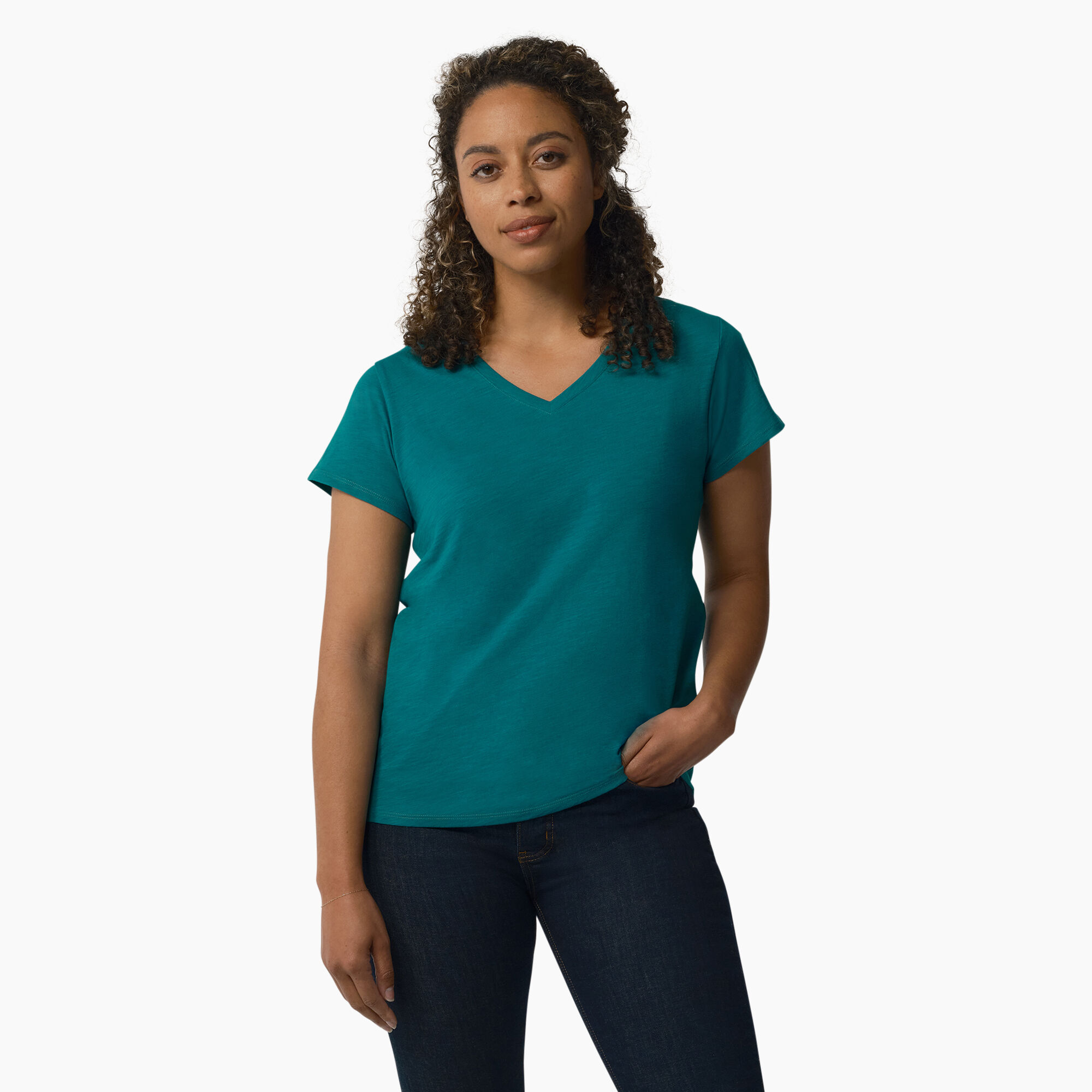 Custom Women's Deep V-neck T-Shirt