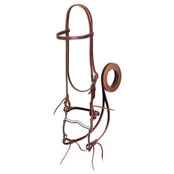 WEAVER LEATHER LATIGO LEATHER BROWBAND BRIDLE WITH SINGLE CHEEK BUCKLE,  PONY SIZE