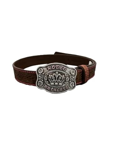 Angel Ranch Girls Reversible Leather Belt-Glitter Stripe/Cactus