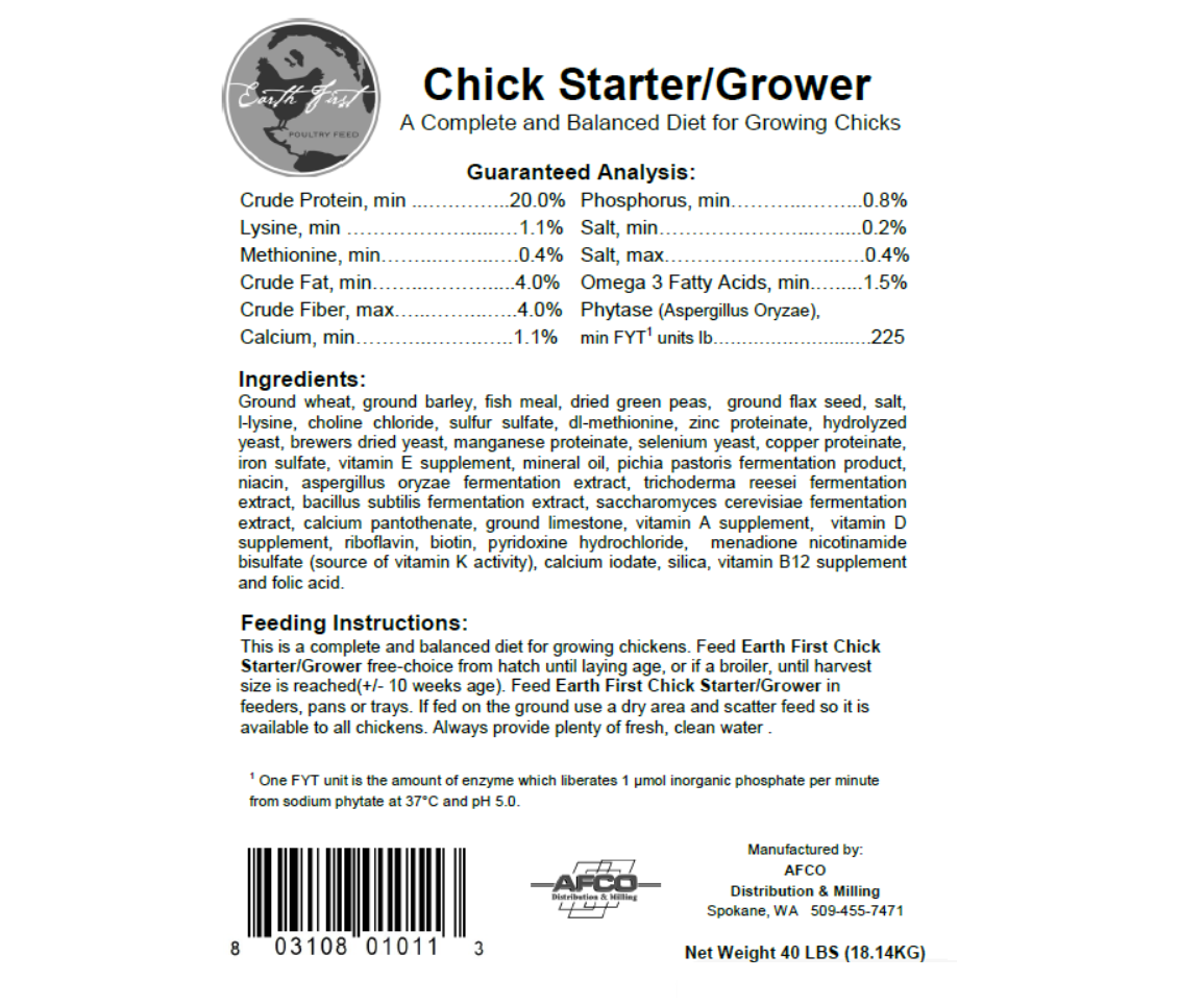 Earth First Chick Starter/Grower 40 lb