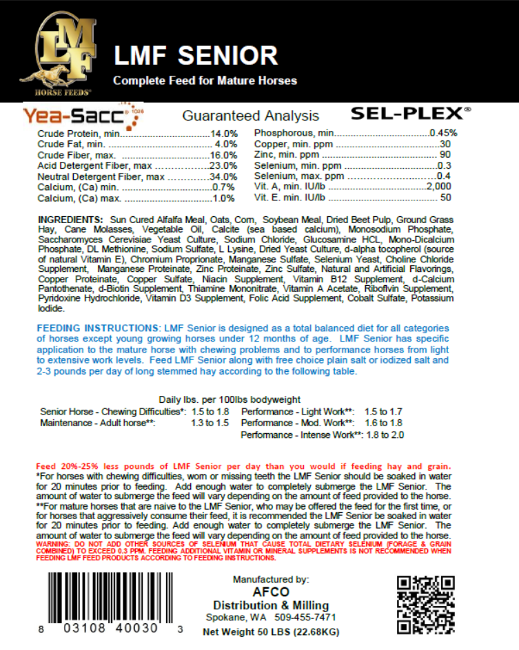 Senior Equine Feed 50 lb
