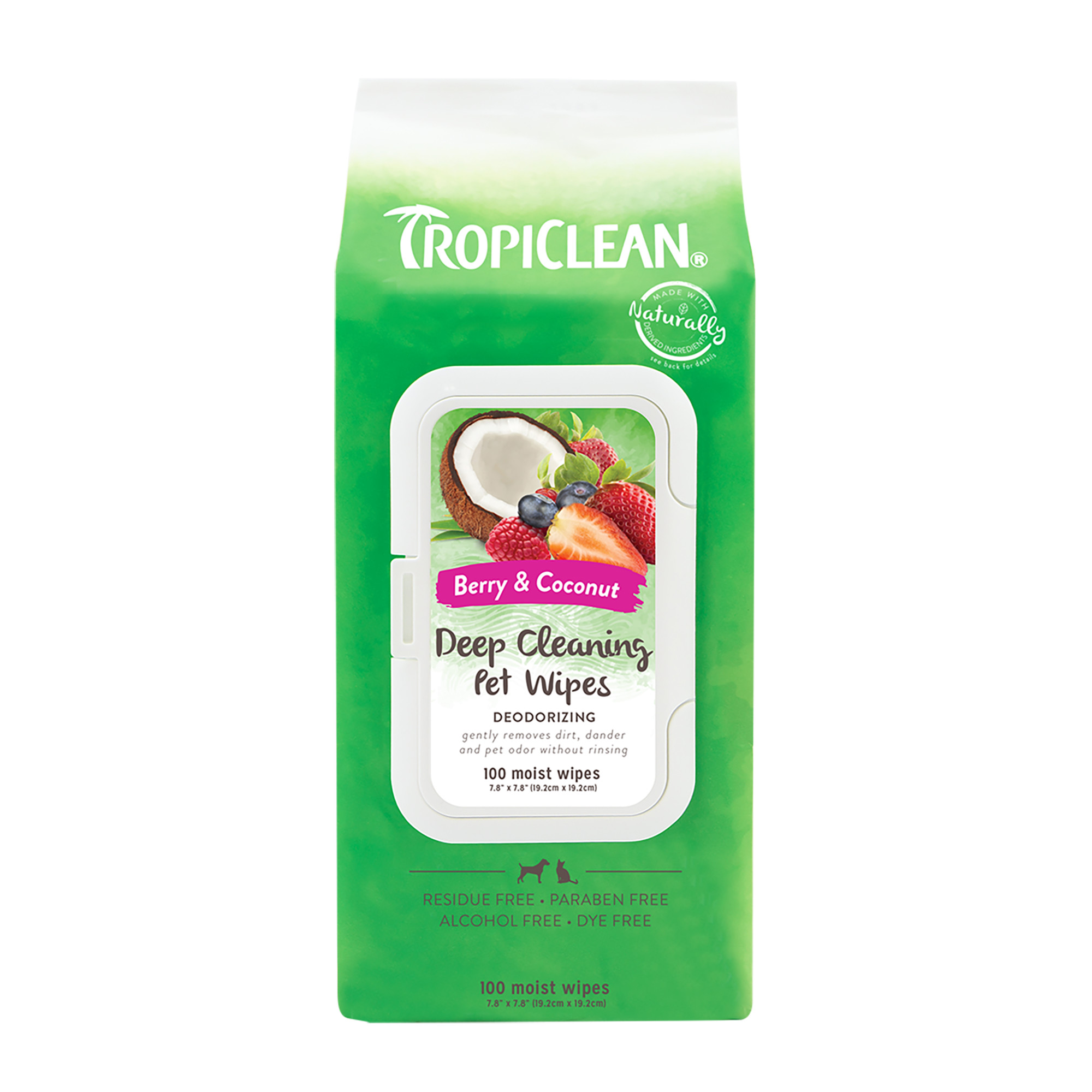 Deep Cleansing Pet Wipes Deodorizing Berry & Coconut 100 Wipes