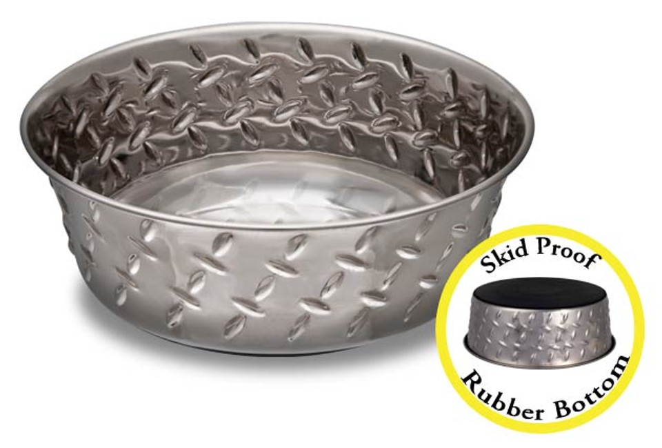 Ruff N' Tuff Diamond Plate Pet Bowl 1 qt