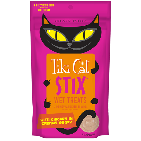 Tiki Cat STIX Chicken in Creamy Gravy Wet Treat for Cats 3 oz