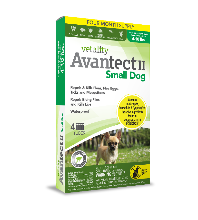 Avantect II Flea & Tick Remedy Dog Topical Small 4-10 lb | 4 Month Supply