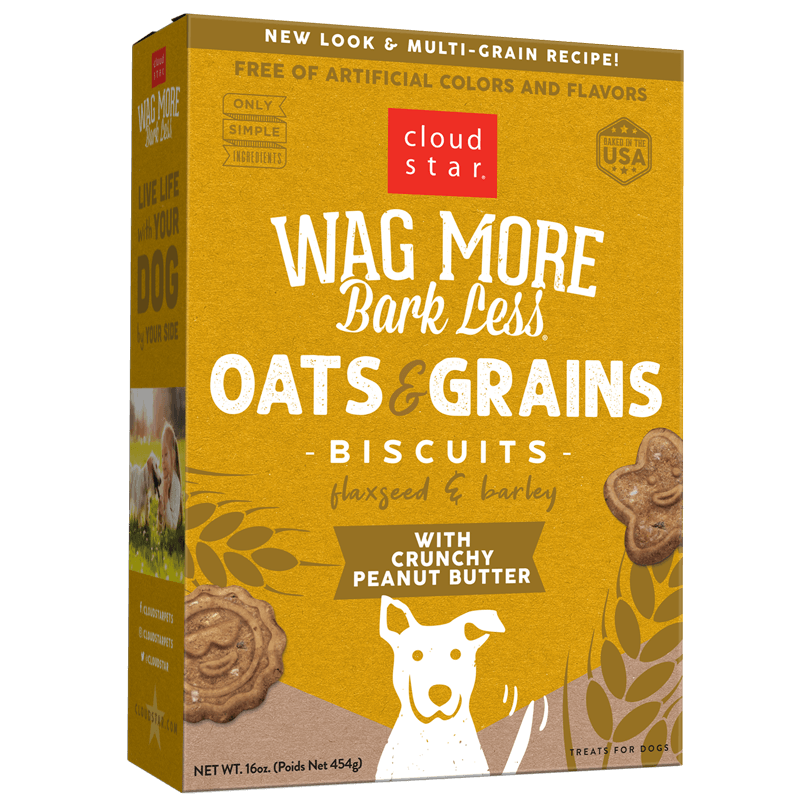 Oats & Grains Biscuits with Crunchy Peanut Butter Treats for Dogs 16 oz