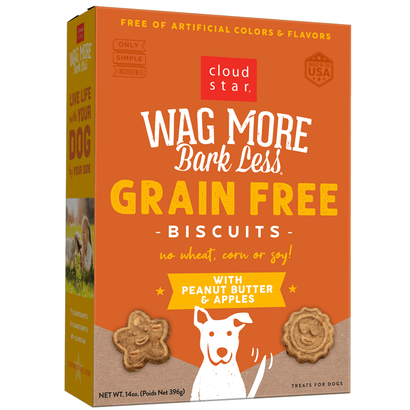 Crunchy Grain-Free Treats for Dogs Peanut Butter & Apples 14 oz