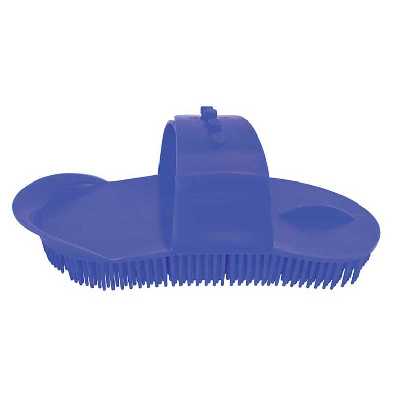 Plastic Curry Comb with Strap Blue Large