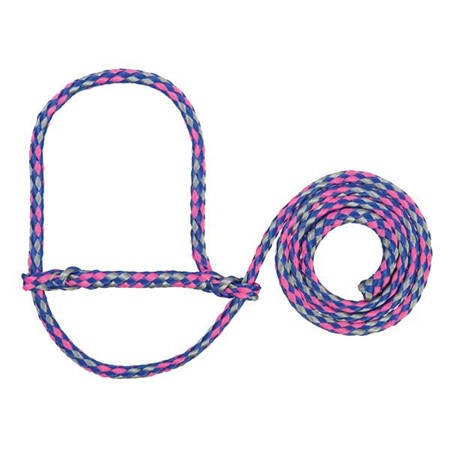 Rope Halter Poly Blue/Coral/Gray