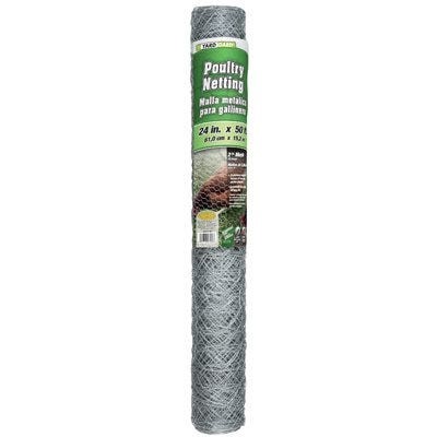 Poultry Netting 20G Galvanized Steel 2" Mesh 24" x 50'