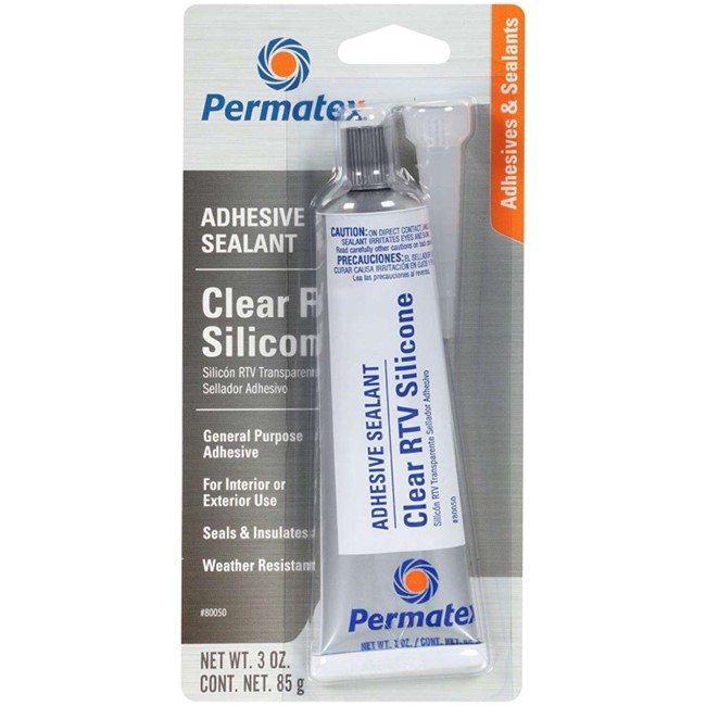 Silicone RTV Adhesive Sealant Clear 3 oz
