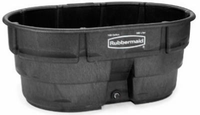 Weather & Crack-Resistant Structural Foam Plastic Stock Tank Black 150 gal