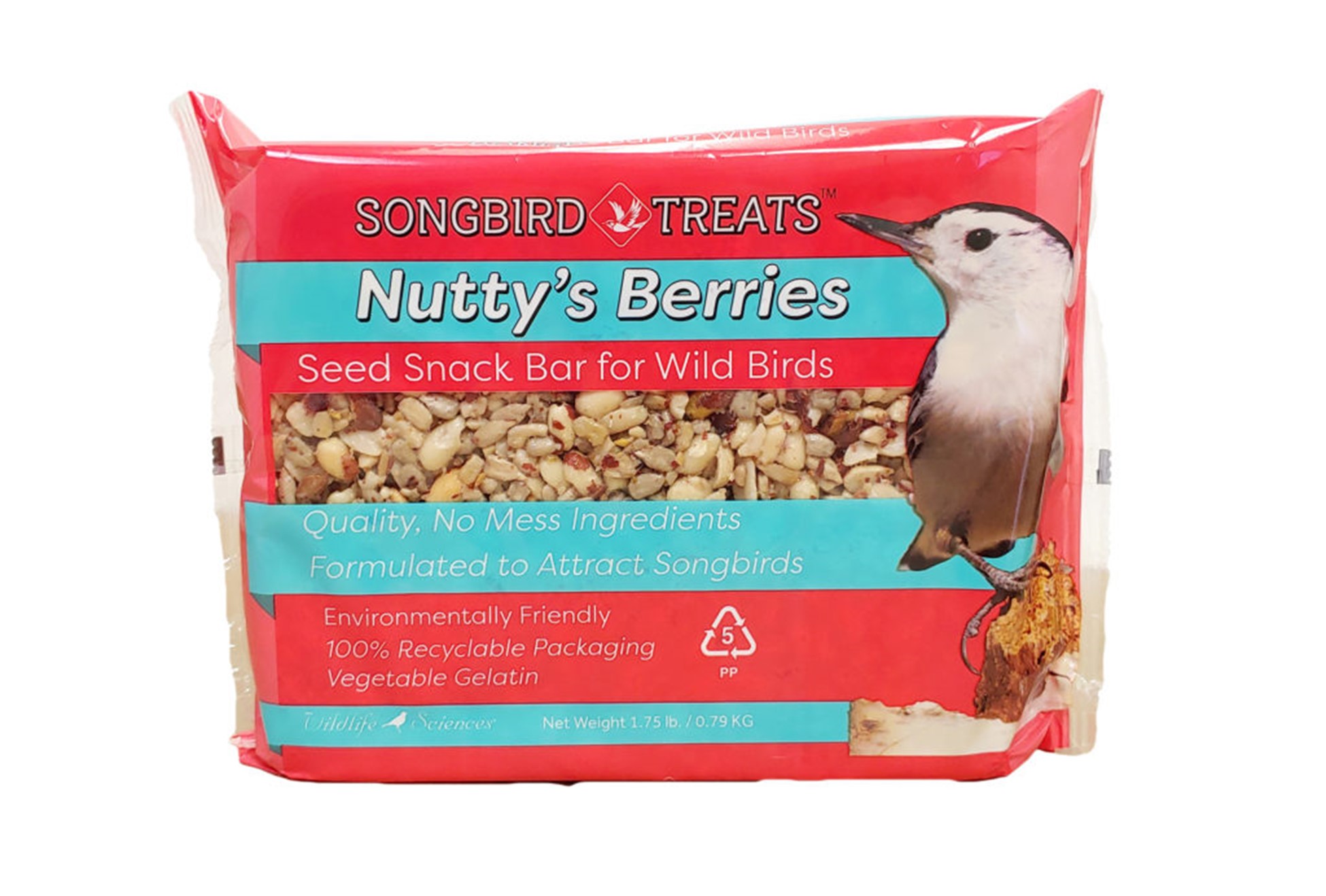 Songbird Treats Nutty's Berries Seed Bar Wild Bird Food Large