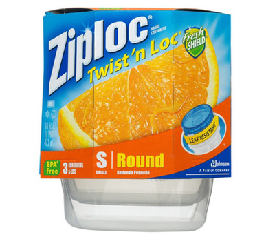 Ziploc Twist 'n Loc 1 Pt. Clear Round Food Storage Container with Lids  (3-Pack)