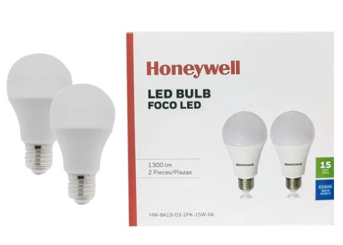 BULB A19 E27 15W LED 6500K 2PK
