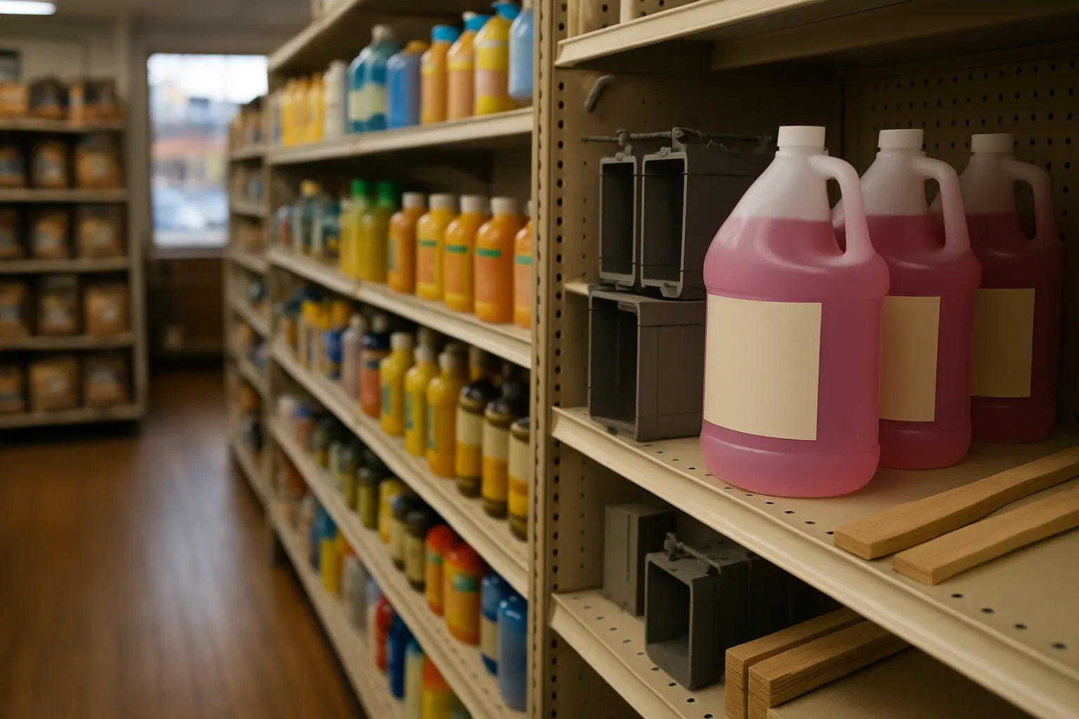 The shop floor of an independent auto/pet/sports shop in Sharon, MA