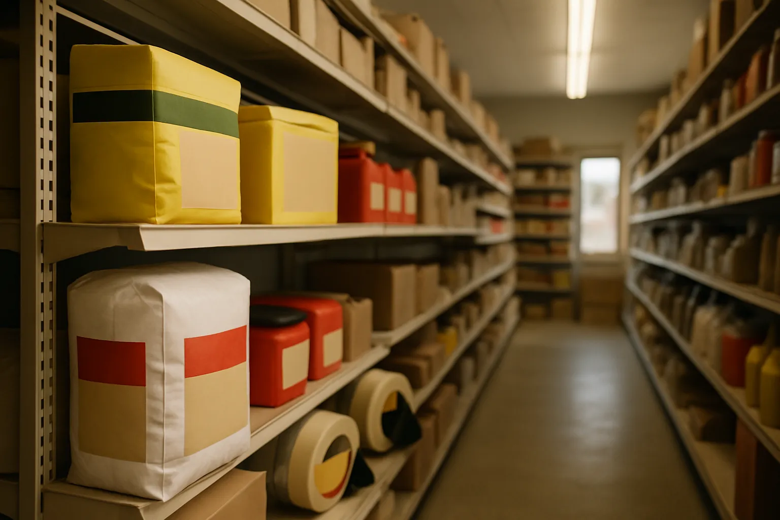 The shop floor of an independent bedding, farm supplies and building materials, doors/wdws shop in OXFORD, PA