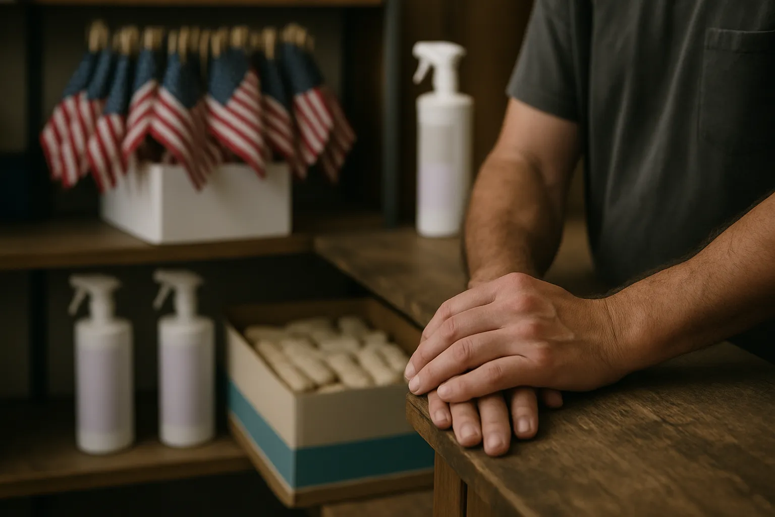 The service counter of an independent automotive and bath shop in Strongsville, OH