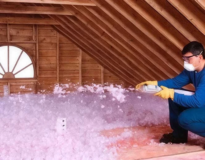 Blowing insulation into an attic