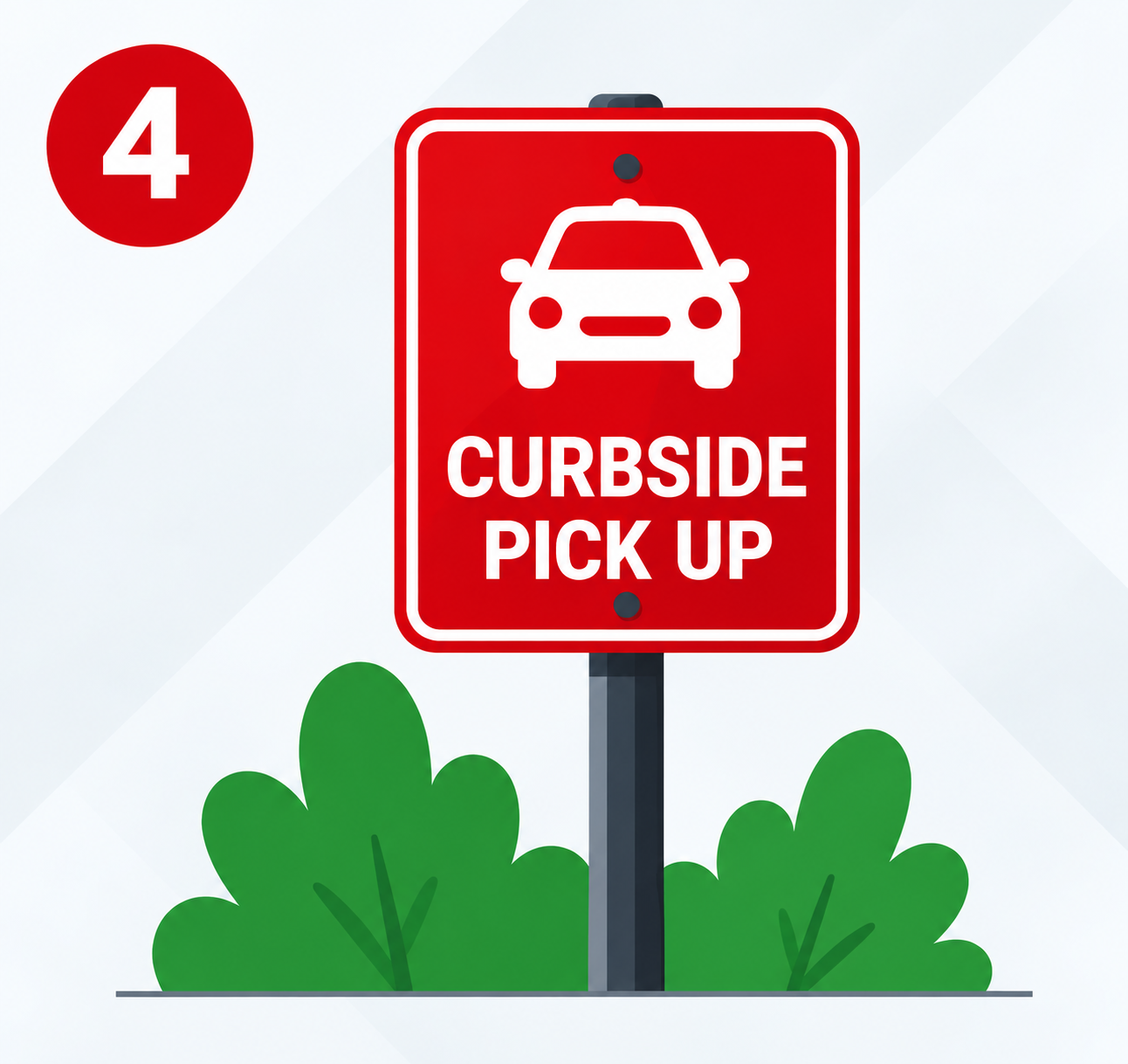 Curbside Pick Up parking sign