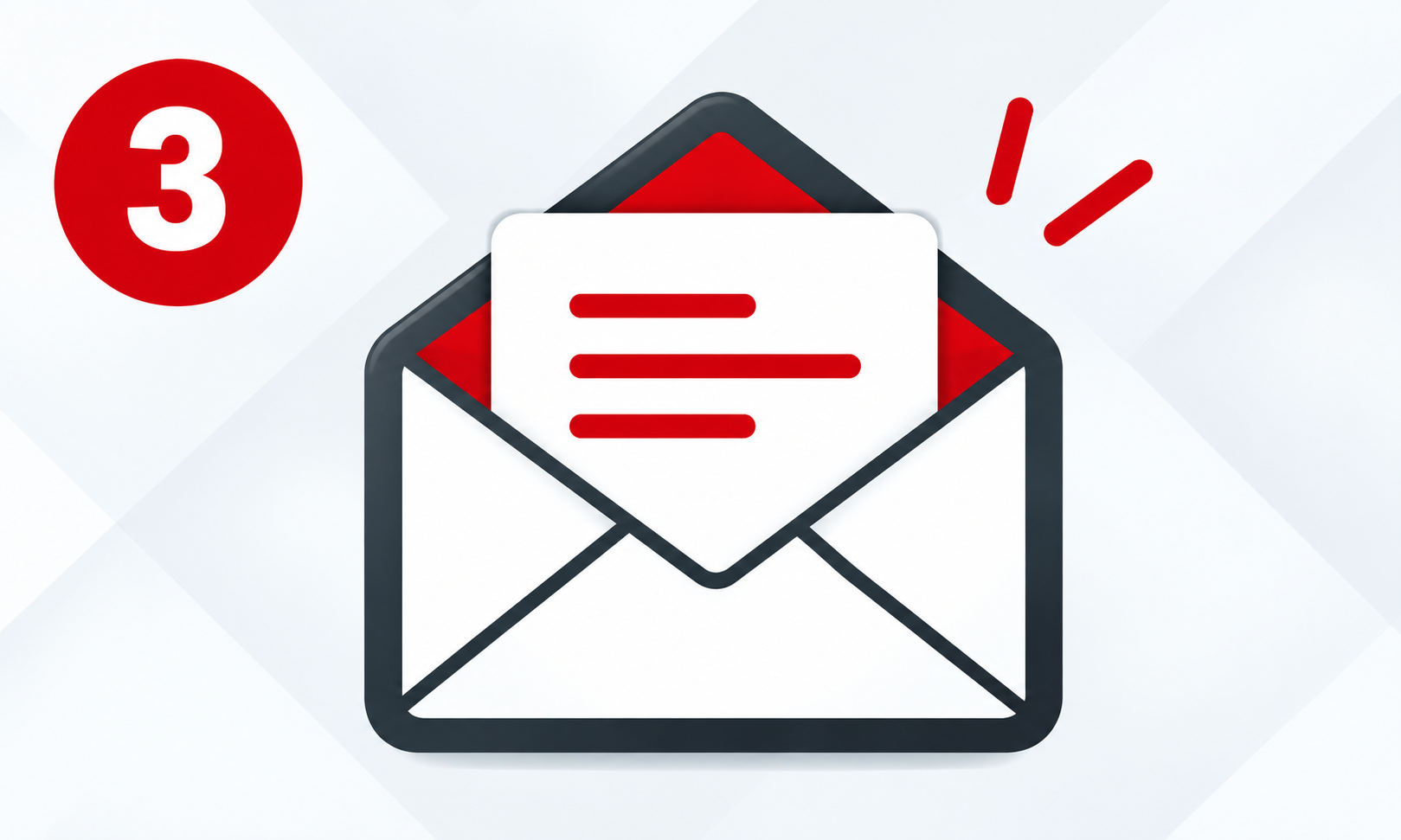 Open envelope with an email notification