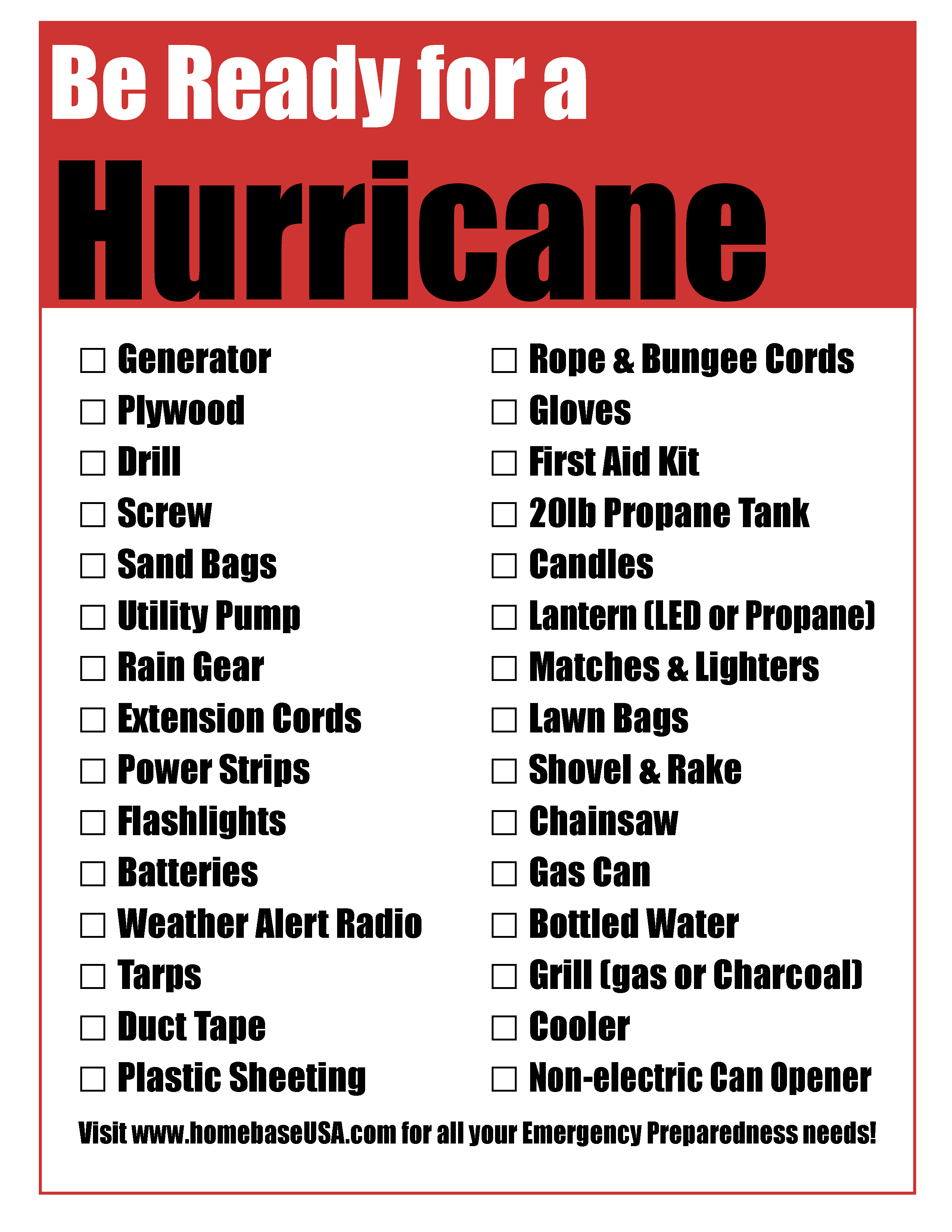 Be Ready for a Hurricane checklist preview