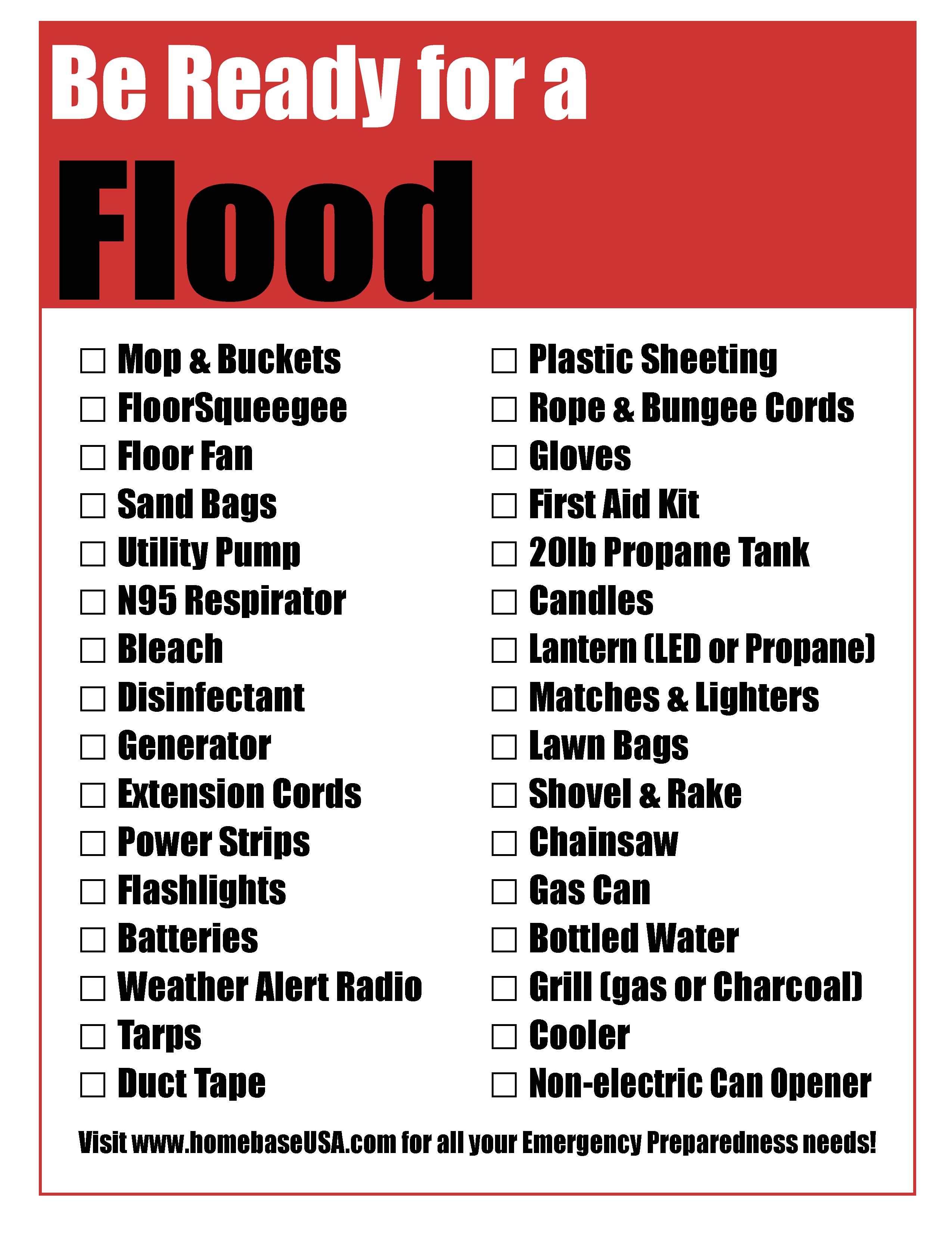 Be Ready for a Flood checklist preview