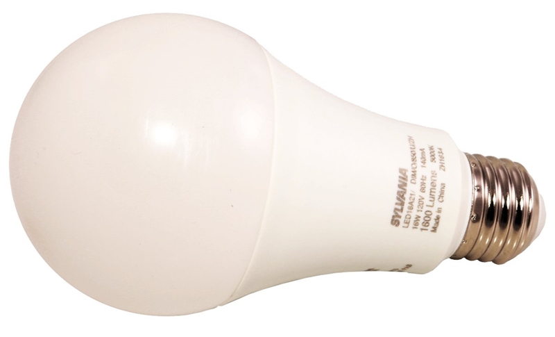 16 W CRI 80 120 V Sylvania Home Lighting 73190 Sylvania Dimmable Led Light Bulb 1600 Lumens 3500 K 2-5/8 in Dia X 5.15 in L Bright White 4 Piece 16 W CRI 80 120 V Sylvania Home Lighting 73190 Sylvania Dimmable Led Light Bulb 1600 Lumens 3500 K 2-5/8 in Dia X 5.15 in L Bright White 4 Piece