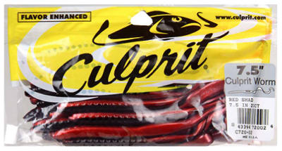 Culprit Worm, Red Plastic, 7-1/2-in, 18-Ct.